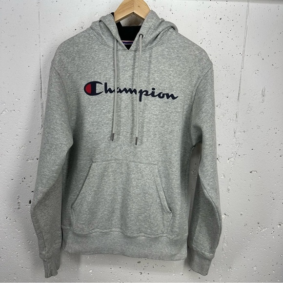 Champion Size Small Gray Chenille Hoodie Sweatshirt - Picture 8 of 15